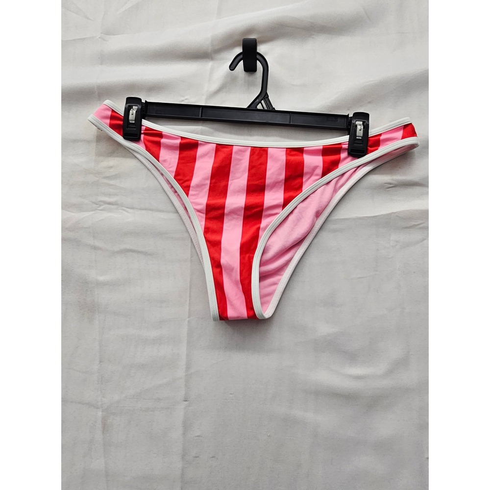 Wild Fable Womens Striped Cheeky Bikini Bottoms Pink Nylon Blend Size XL